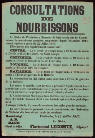 "Consultations de Nourrissons"