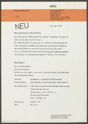 Braun Wecker „phase 3“