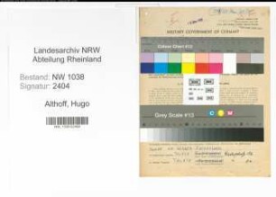 Entnazifizierung Hugo Althoff , geb. 21.01.1920 ()