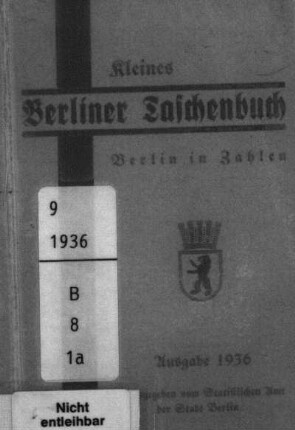 1936: Berlin in Zahlen : Taschenbuch