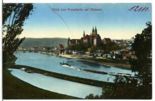 Meißen. Blick von Proschwitz auf Meißen