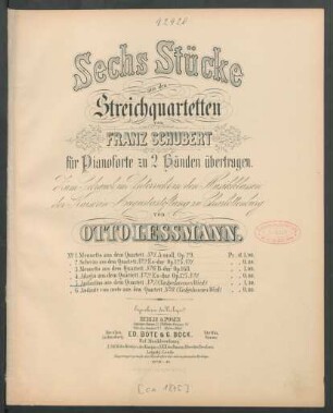 No. 5: Andantino aus dem Quartett No. 7 : (nachgelassenes Werk)