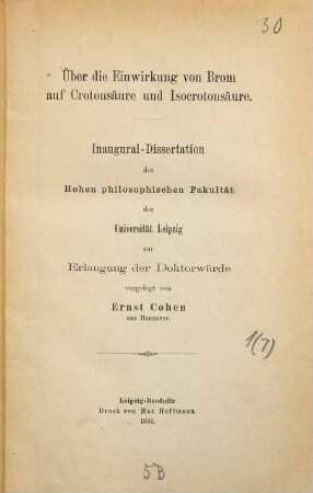 Ueber die Einwirkung von Brom auf Crotonsäure und Isocrotonsäure