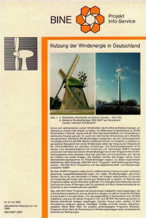 Nutzung der Windenergie in Deutschland.
