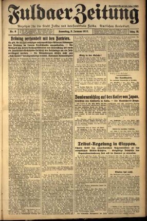 Erste Ausgabe vom Samstag, den 09. Januar 1932.