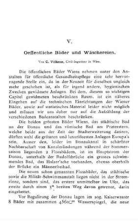 V. Oeffentliche Bäder und Wäschereien.