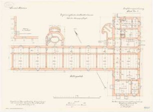 Kadettenhaus der Garnison Potsdam Ergänzungsbauten: Östlicher Kompanieflügel: Grundriss Keller 1:100