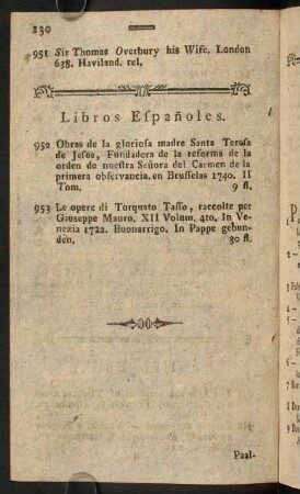 130, Livres Espanoles