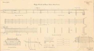 Neißebrücke (Wuthebrücke), Nieder Bielau: Lageplan 1:2000, Ansicht, Grundrisse, Schnitte 1:1200, 1:100, Details 1:20