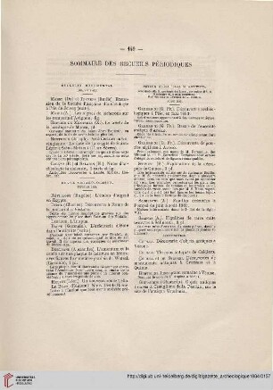 Sommaire des recueils périodiques
