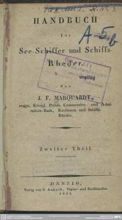 2: Handbuch für See-Schiffer und Schiffs-Rheder