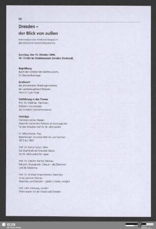 Herbstkolloqium des Dresdner Geschichtsvereins