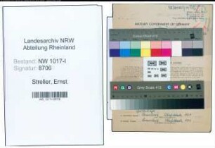 Entnazifizierung Ernst Streller , geb. 25.08.1920 ()
