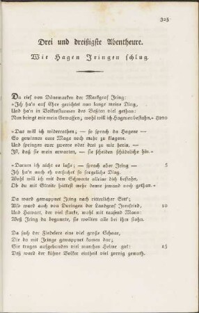 Drei und dreißigste Abentheure. Wie Hagen Iringen schlug.