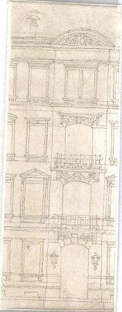 Zocher, Ernst; Architekturstudien - Gebäude (Teilansicht)