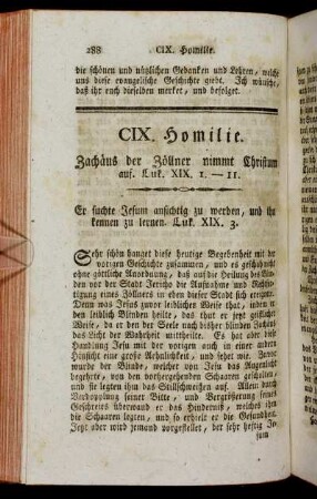 CIX. Homilie. Zachäus der Zöllner nimmt Christum auf. Luk. XIX. 1-11
