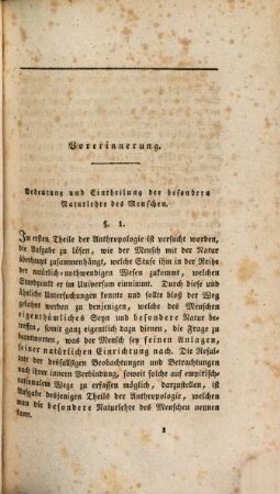 Die Anthropologie als Wissenschaft, 2. Besondere Naturlehre des Menschen oder Somatologie und Psychologie