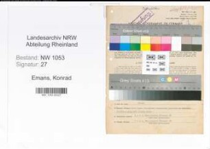 Entnazifizierung Konrad Emans , geb. 30.12.1891 (Lehrer)