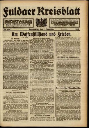 Ausgabe vom Donnerstag, den 07. November 1918.