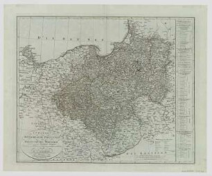 Karte vom einstigen Preussen und Herzogthum Warschau - heute Polen, ca. 1:1 500 000, Kupferstich, 1812