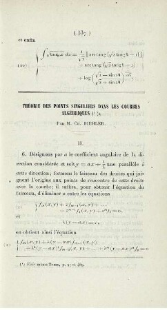 Théorie des points singuliers dans les courbes algebriques.