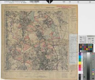 Katasteramt Gelsenkirchen  Kreis Gelsenkirchen, Meßtischblatt Gelsenkirchen 4408, Farbige Einzeichnung mit Namensliste
