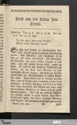 Trost aus den Leiden Jesu Christi.
