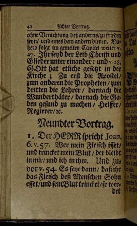 Neundter Vortrag.