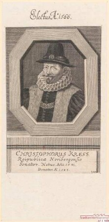 Christof (III.) Kress, Ratsherr; geb. 1541; gest. 1583