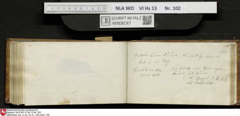 Stammbuch des Johann Christian Wilhelm Schütze aus                            Braunschweig