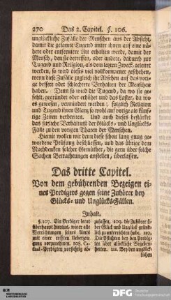 Das dritte Capitel. Von dem gebührenden Bezeigen eines Predigers gegen seine Zuhörer bey Glücks- und Unglücks-Fällen