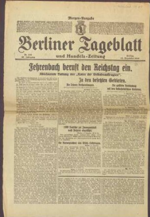 Ausgabe von "Berliner Tageblatt"