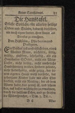 Die Haustafel.