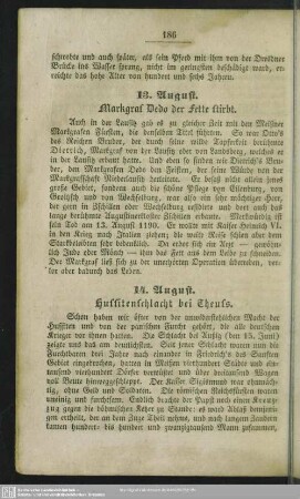 13. August. Markgraf Dedo der Fette stirbt