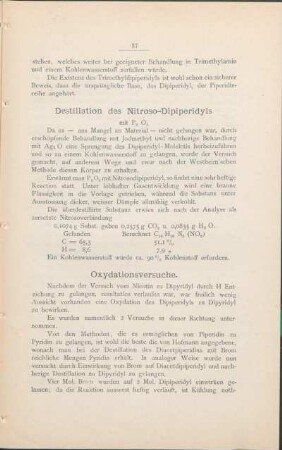 Destillation des Nitroso-Dipiperidyls.