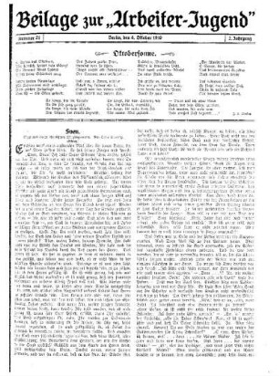 Sven : Skizze aus einem schwedischen Jünglingsverein ; (Schluß) ; [Beilage zur "Arbeiter-Jugend"]