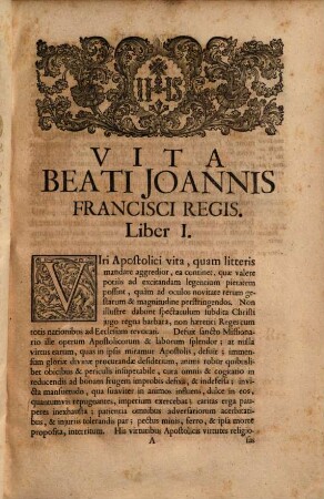 Vita beati Joannis Francisci Regis e Societate Iesu