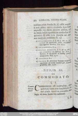 Titulus III. De Commodato.