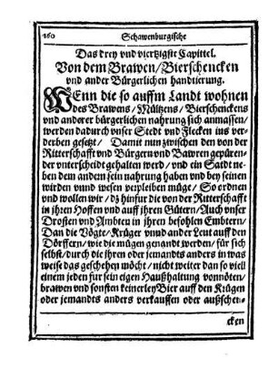 Cap. 43. Von dem Brawen Bierschencken und ander Bürgerlichen handtierung.