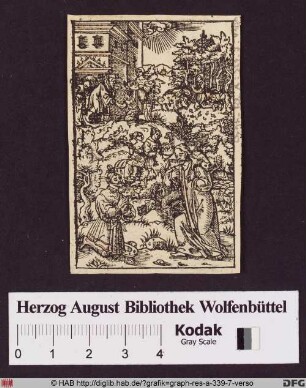 Christus heilt einen Aussätzigen, in synchroner Darstellung Szenen aus dem Gleichnis vom verlorenen Sohn.