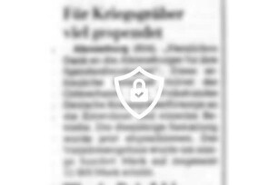 Für Kriegsgräber viel gespendet