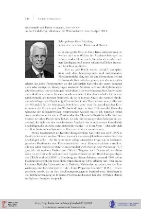 Antrittsrede von Herrn Werner Hofmann an der Heidelberger Akademie der Wissenschaften vom 16. April 2011