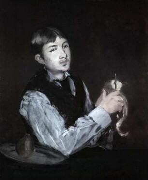 Bildnis eines Jungen, apfelschälend