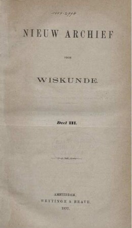 3: Nieuw archief voor wiskunde