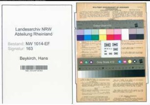Entnazifizierung Hans Beykirch , geb. 31.01.1909 (Optiker)