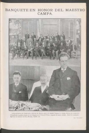 Banquete en honor del maestro Campa. - [Fotografías]