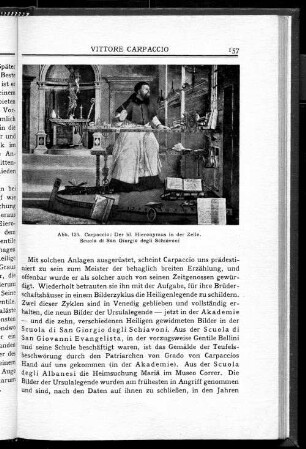 Abb. 123. Carpaccio: Der hl. Hieronymus in der Zelle. Scuola di San Giorgio degli Schiavoni
