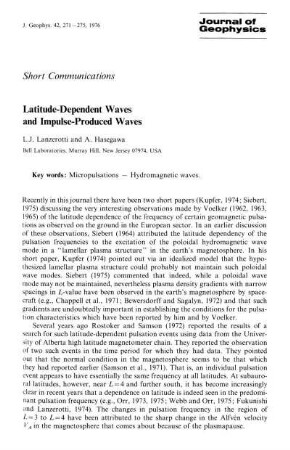 Latitude-dependent waves and impulse-produced waves