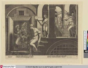 [The jailer, about to kill himself, converted by St. Paul; Der Gefängniswärter wird in dem Versuch sich zu töten von Paulus aufgehalten]