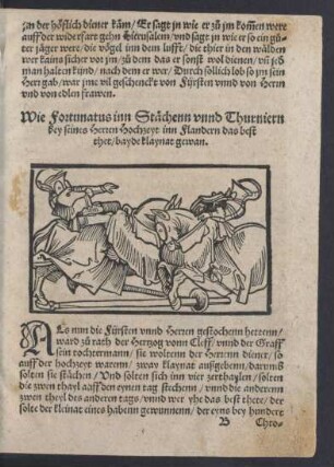 Wie Fortunatus inn Stächenn unnd Thurniern ... das best thet/ beyde klaynat gewan.